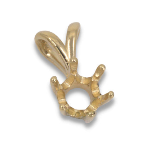 Round Six Prong Pre-notched Pendant Mounting