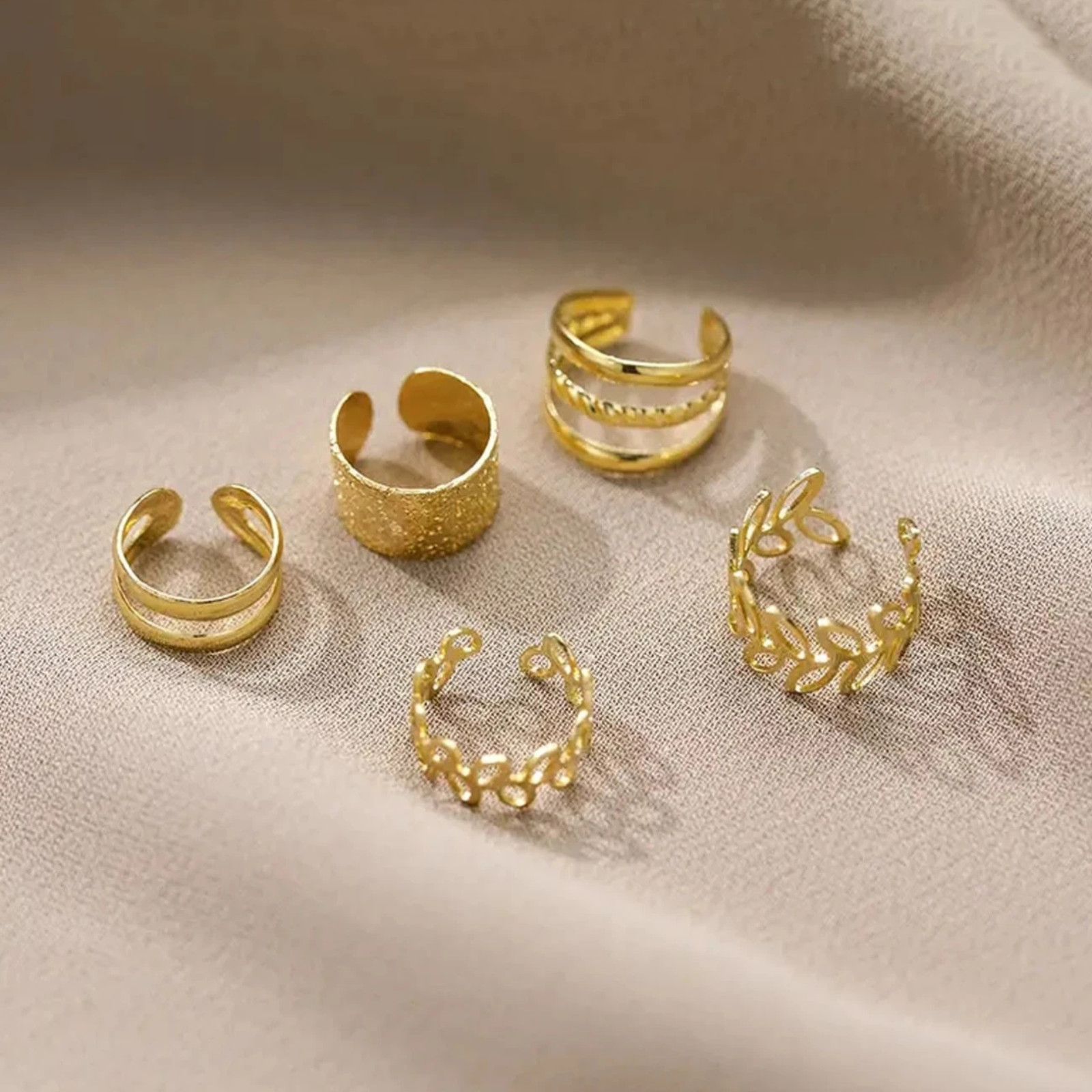 5X Adjustable Ear Cuffs Clip-On Earrings Non-Piercing Fashion Jewelry for Unisex