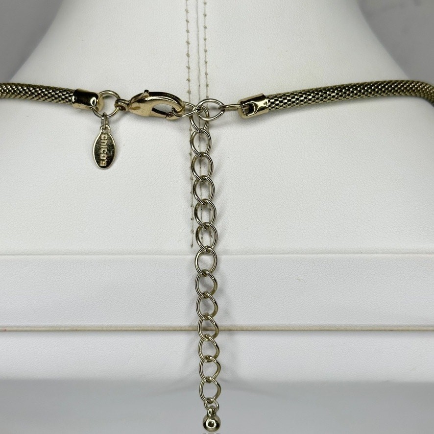 Chico’s Rhinestone Slide Bead Snake Chain Necklace 19-22.5in