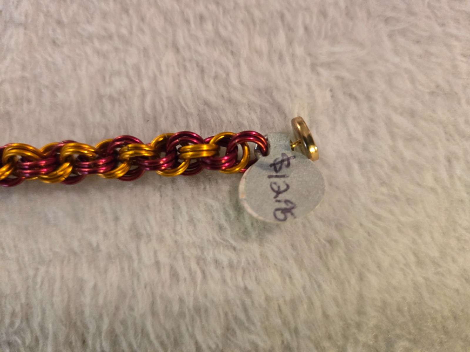 8″ anodized aluminum rope Chainmaille Bracelet with Magnetic Clasp
