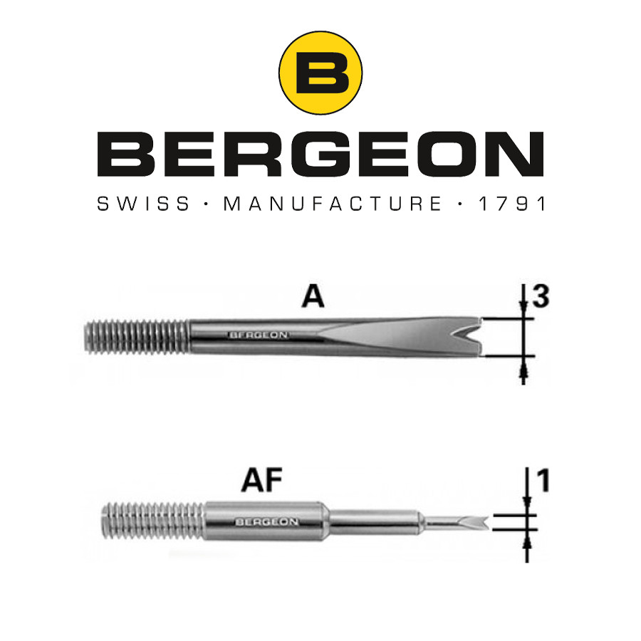 Bergeon 6767-S & 6767-F Springbar Spare Heads, 2-Piece Replacement Set