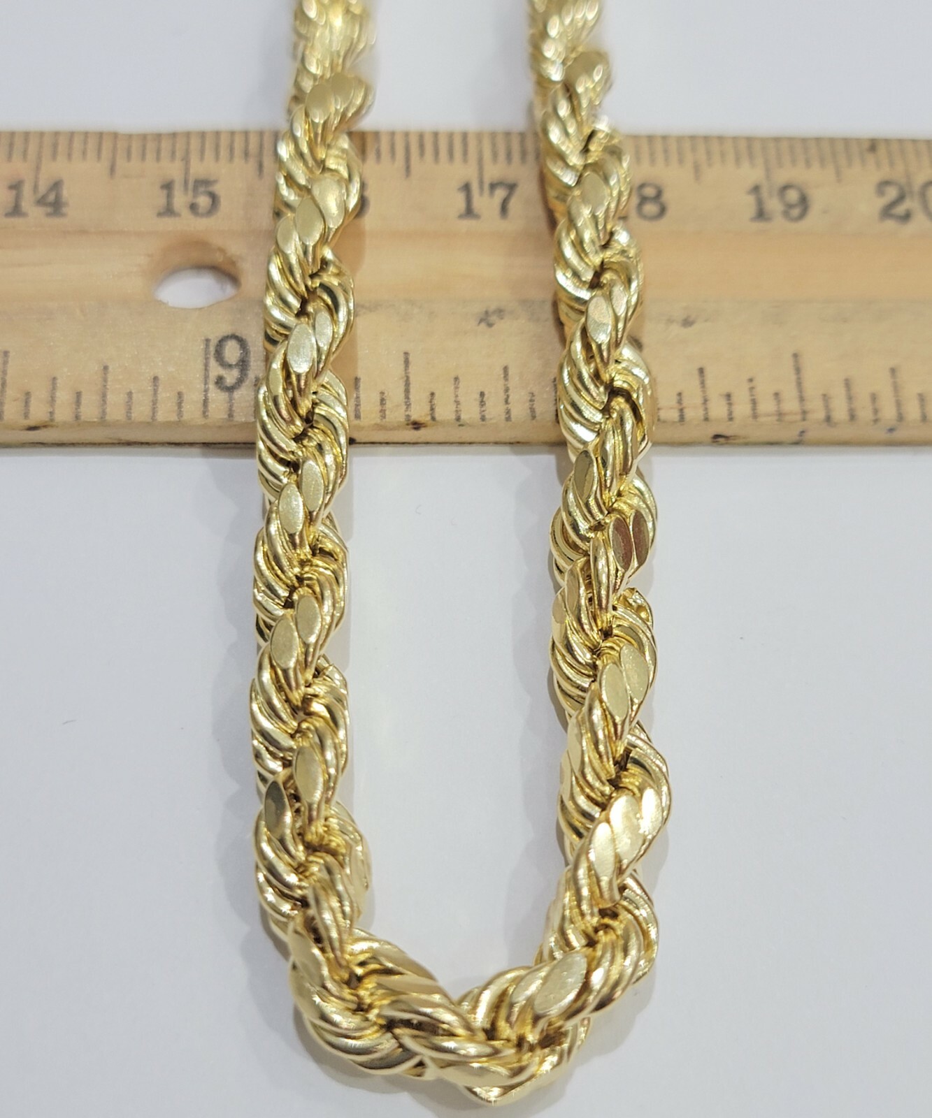 10k Yellow Gold Solid Rope Chain Necklace 30″ Inch 7mm Real Gold 10kt