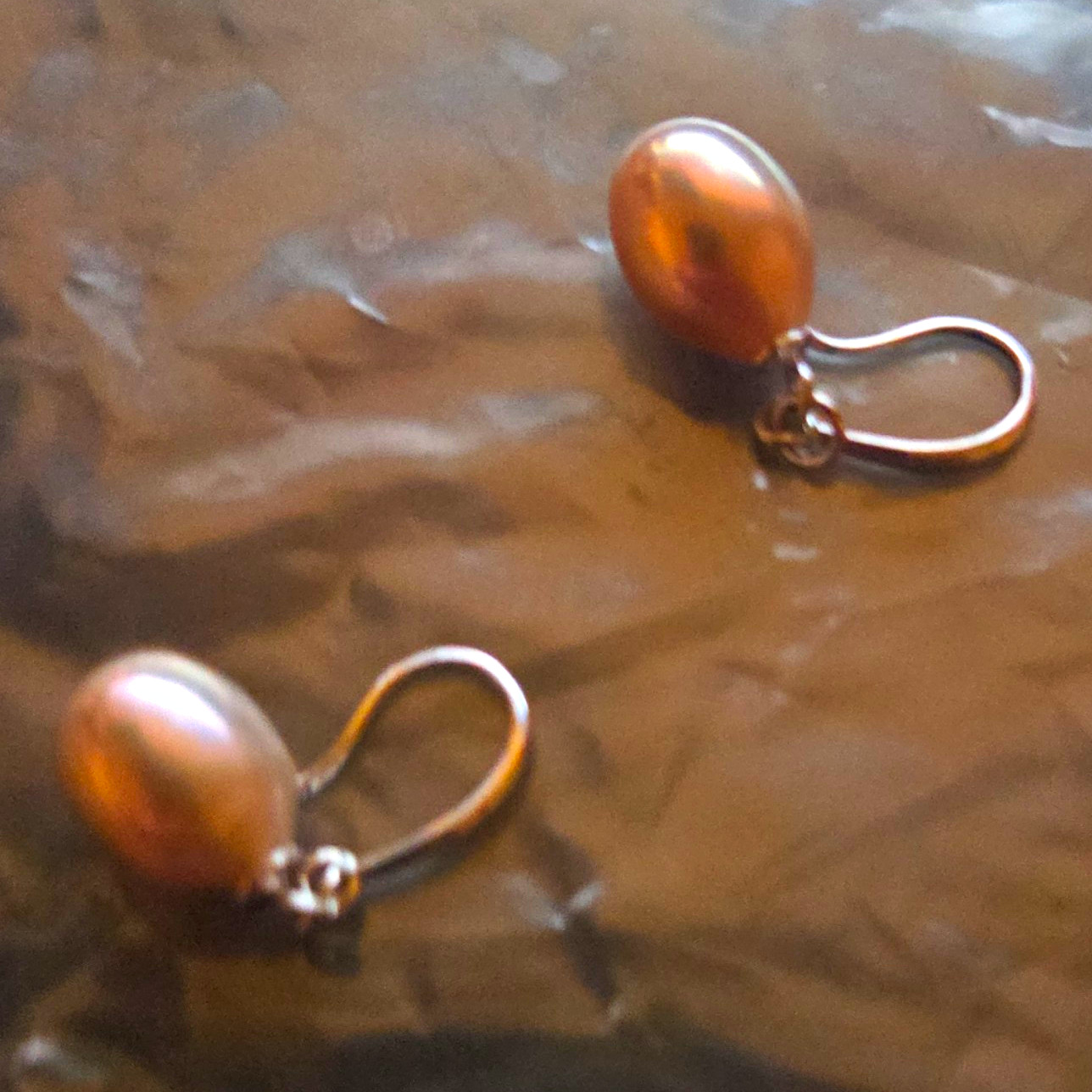 Fresh Water Oval Pearl Dangle Drop Earrings 925 Silver Hook Closure