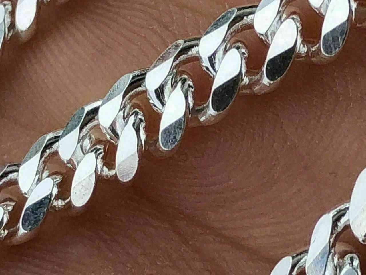 Solid 925 Sterling Silver Mens 5mm Tight Link Miami Cuban Link Chain Heavy ITALY