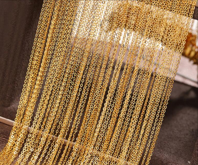 Real 18K SOLID YELLOW GOLD NECKLACE O-shaped chain Clavicular chain