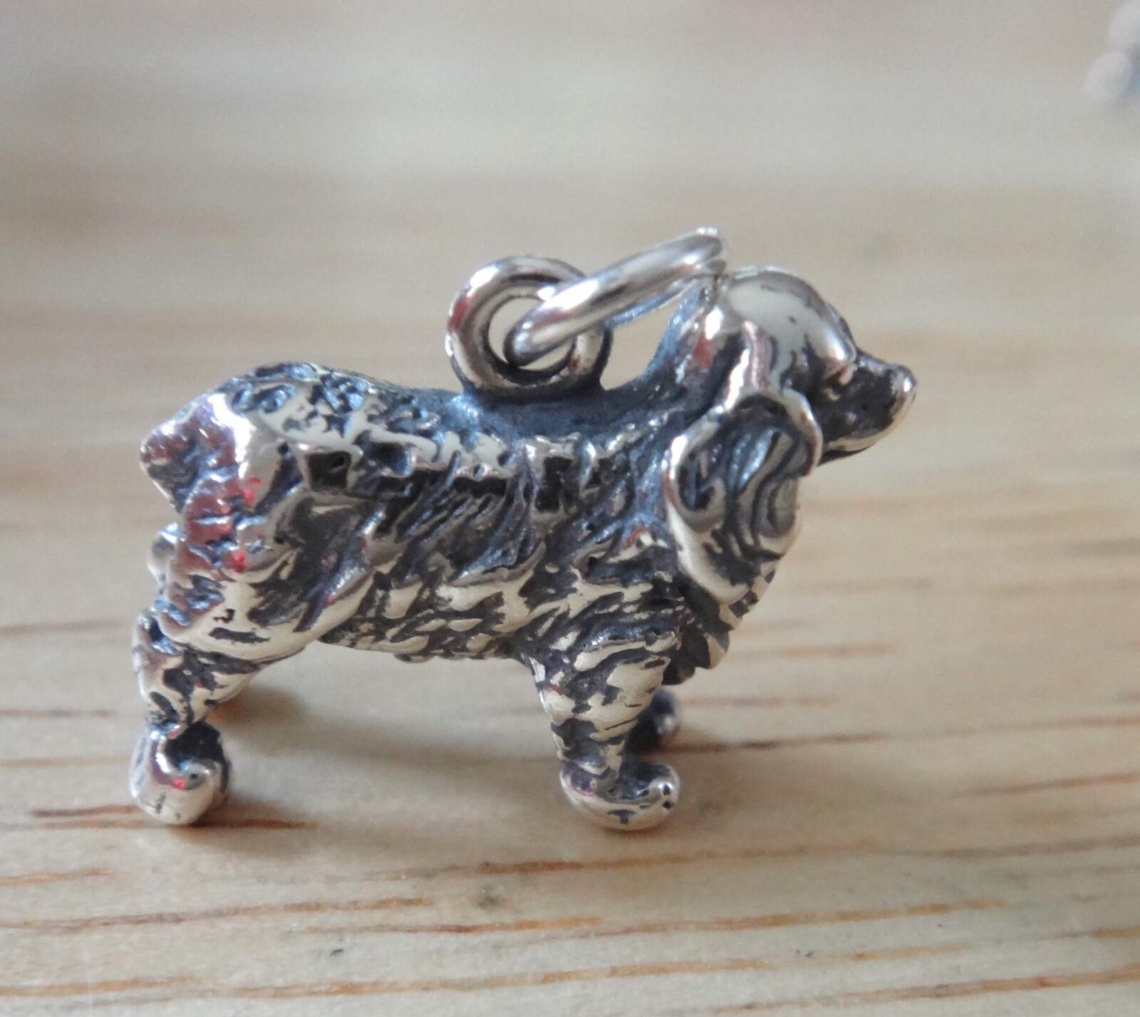 Sterling Silver 3D 12x15mm 3.5gram Solid Cocker Spaniel Dog Charm