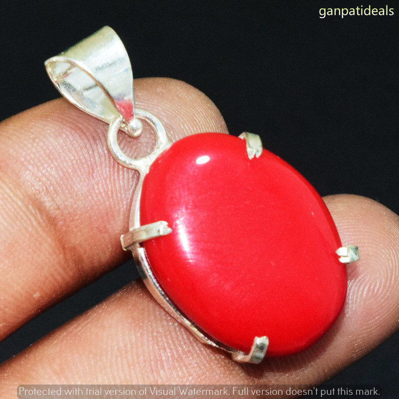 Red Coral Gemstone Ethnic Handmade Pendant Jewelry 1.5″ GP-26293