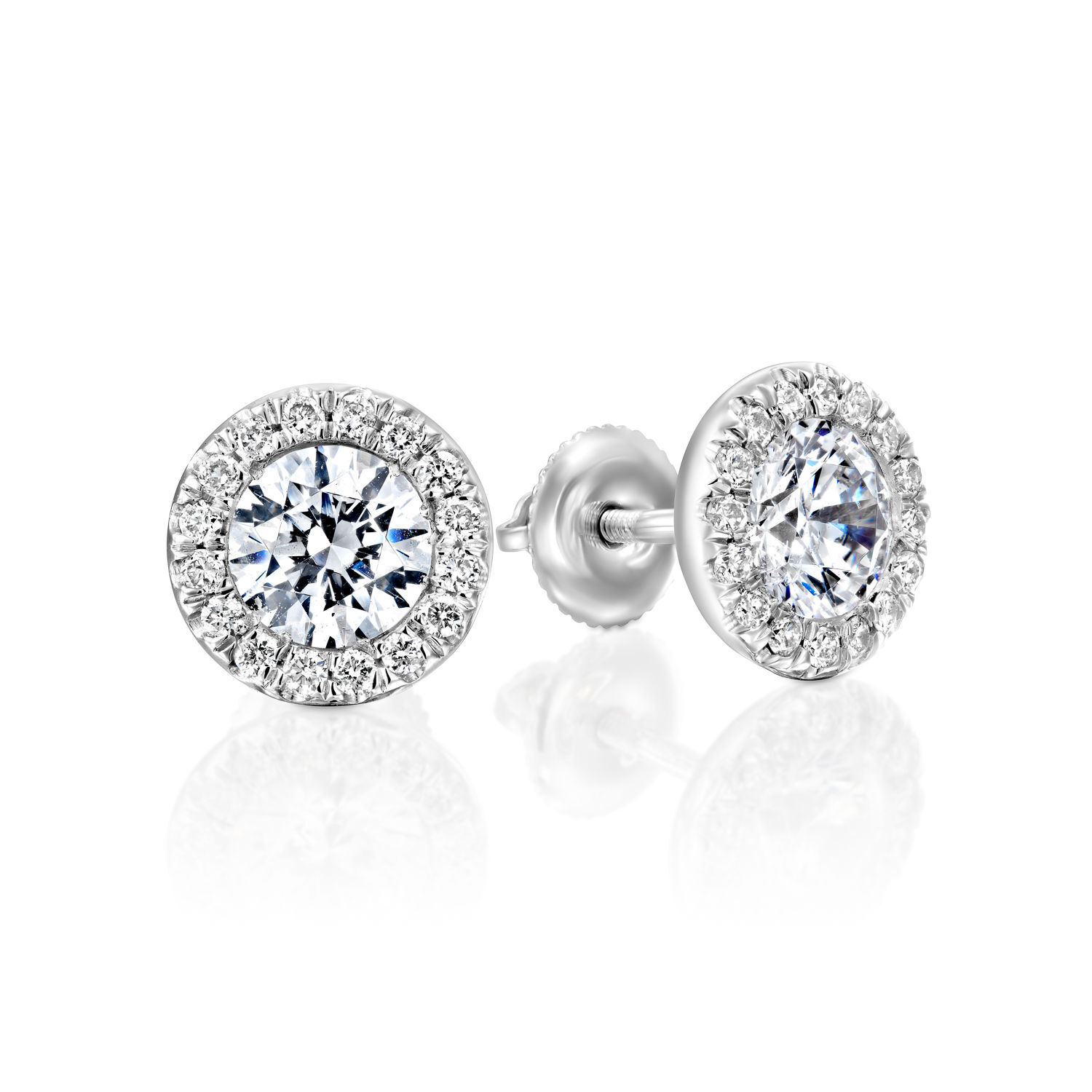 Diamond Stud Earrings 4 2/3 CT Round Cut F/VS2-SI1 14K White Gold Affordable