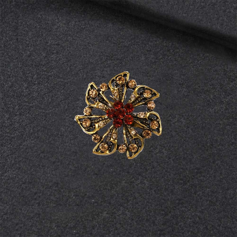 24Pcs Lot Rhinestone Crystal Flower Brooches Pin Set