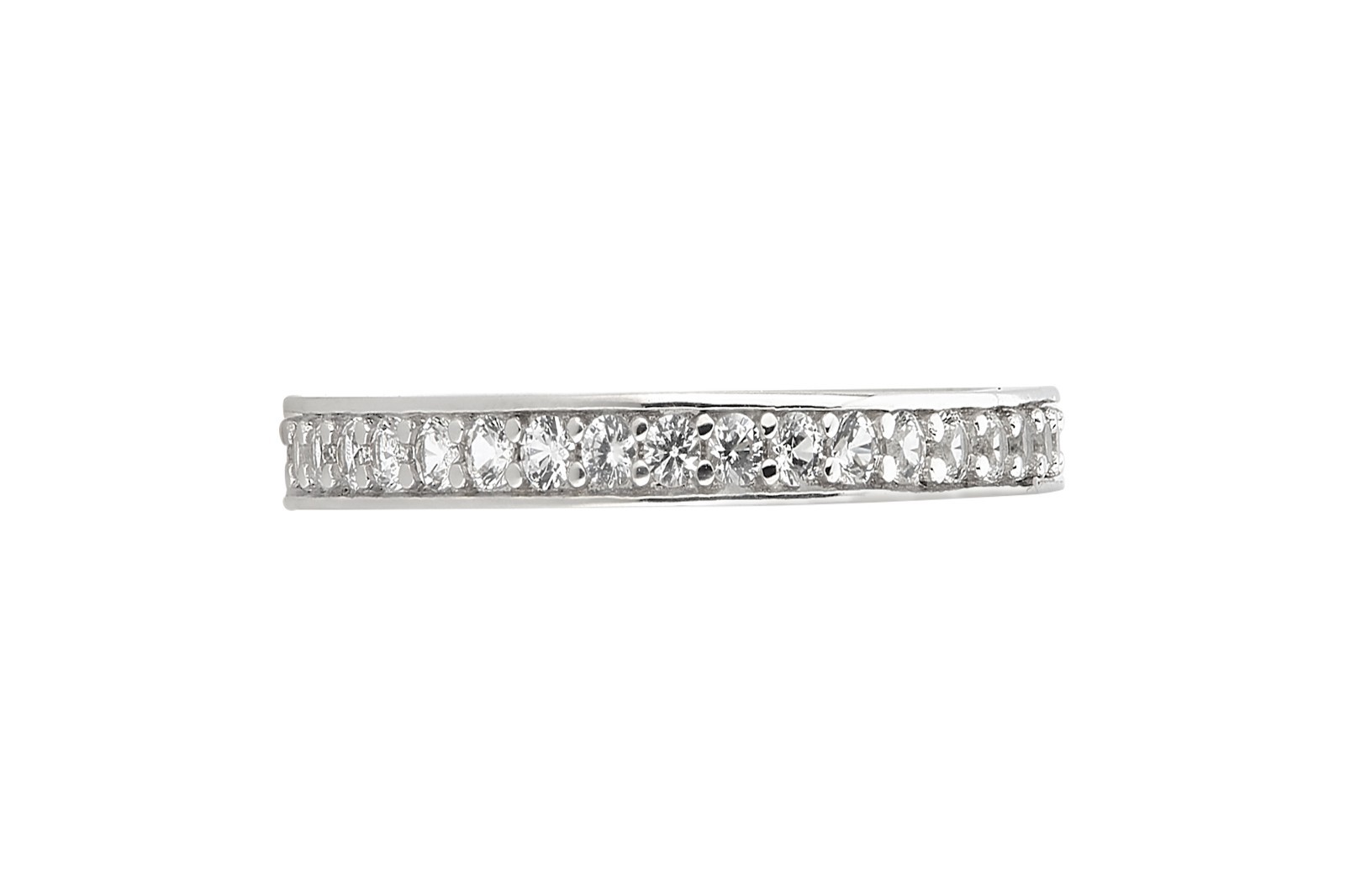 Rhodium Plated 1.00 CTW Lab-Created White Sapphire Band for Women