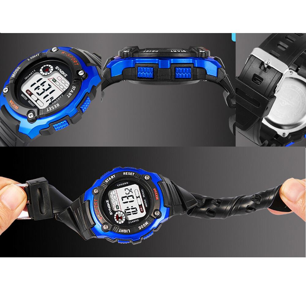 Waterproof Kids Digital Electronic Watch Children Boys Girls Sports LED Watches