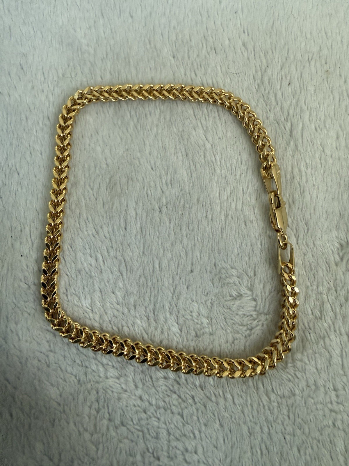 10kt solid yellow gold franco chain link bracelet 3.2mm 8 inch stamped new