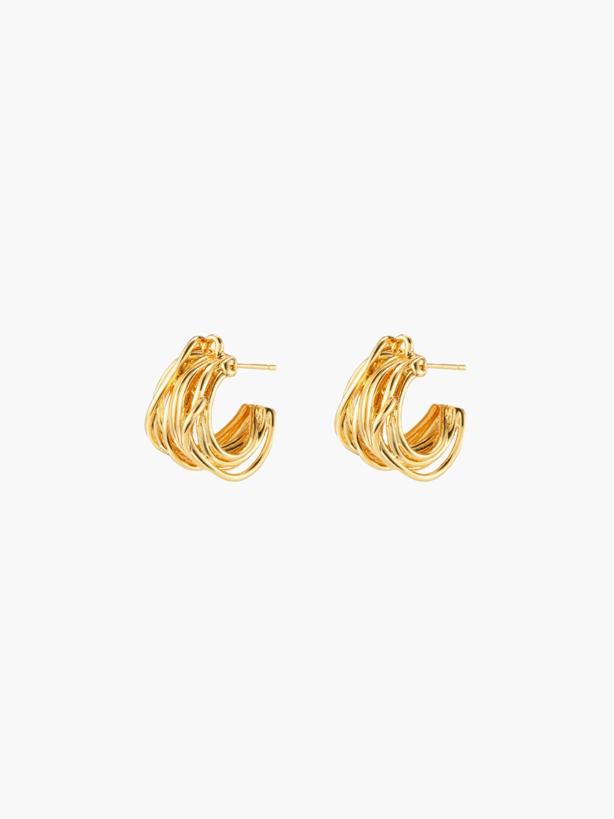 modern abstract wire earrings , stainless steel half hoop earrings