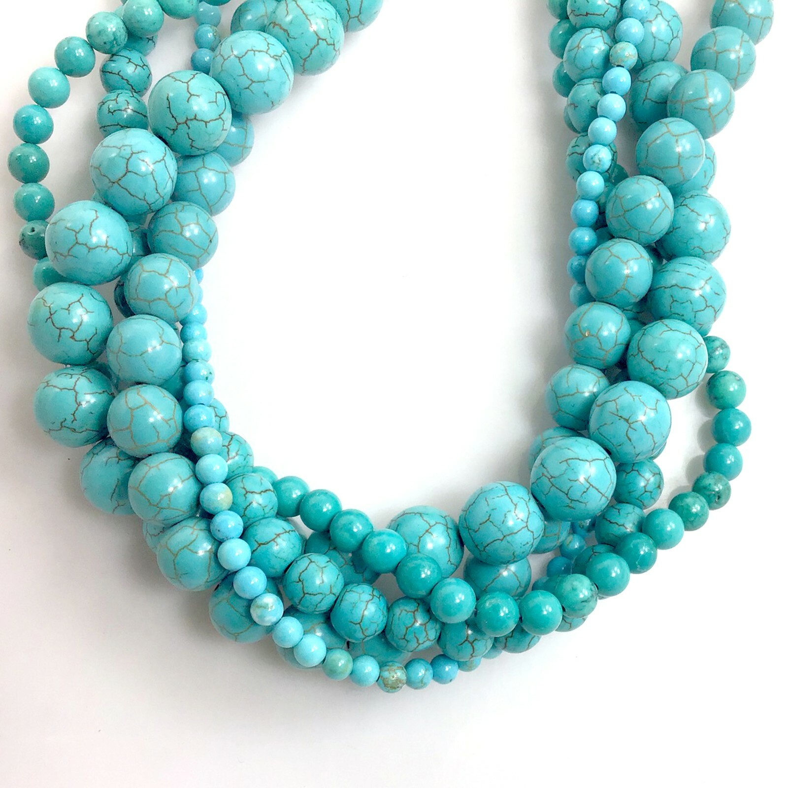 Gemstone Blue Magnesite Turquoise Round Loose Bead 15″ strand 4mm 6mm 8 10 12mm