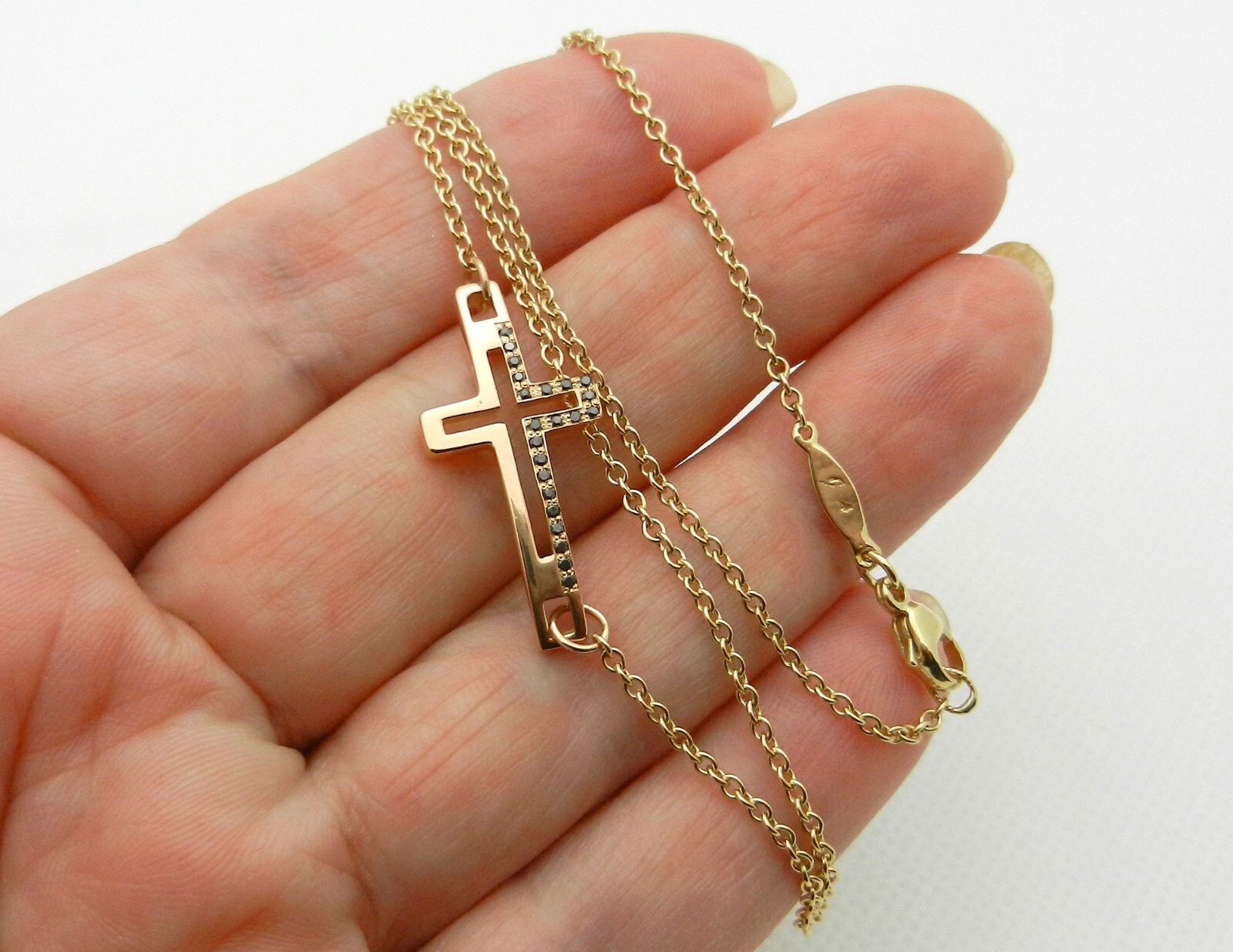 Unique Design Skeleton CROSS with Chain Necklace 22″ long 5.3 gram of 14k Gold