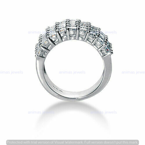 5 CT Round Moissanite Wedding Anniversary Band Ring Real 925 Sterling Silver