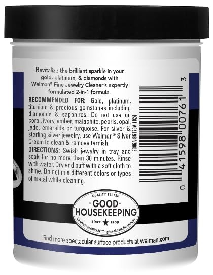 Weiman Fine Jewelry Cleaner Liquid with Cleaning 6 Fl Oz (Pack of 1), Multi