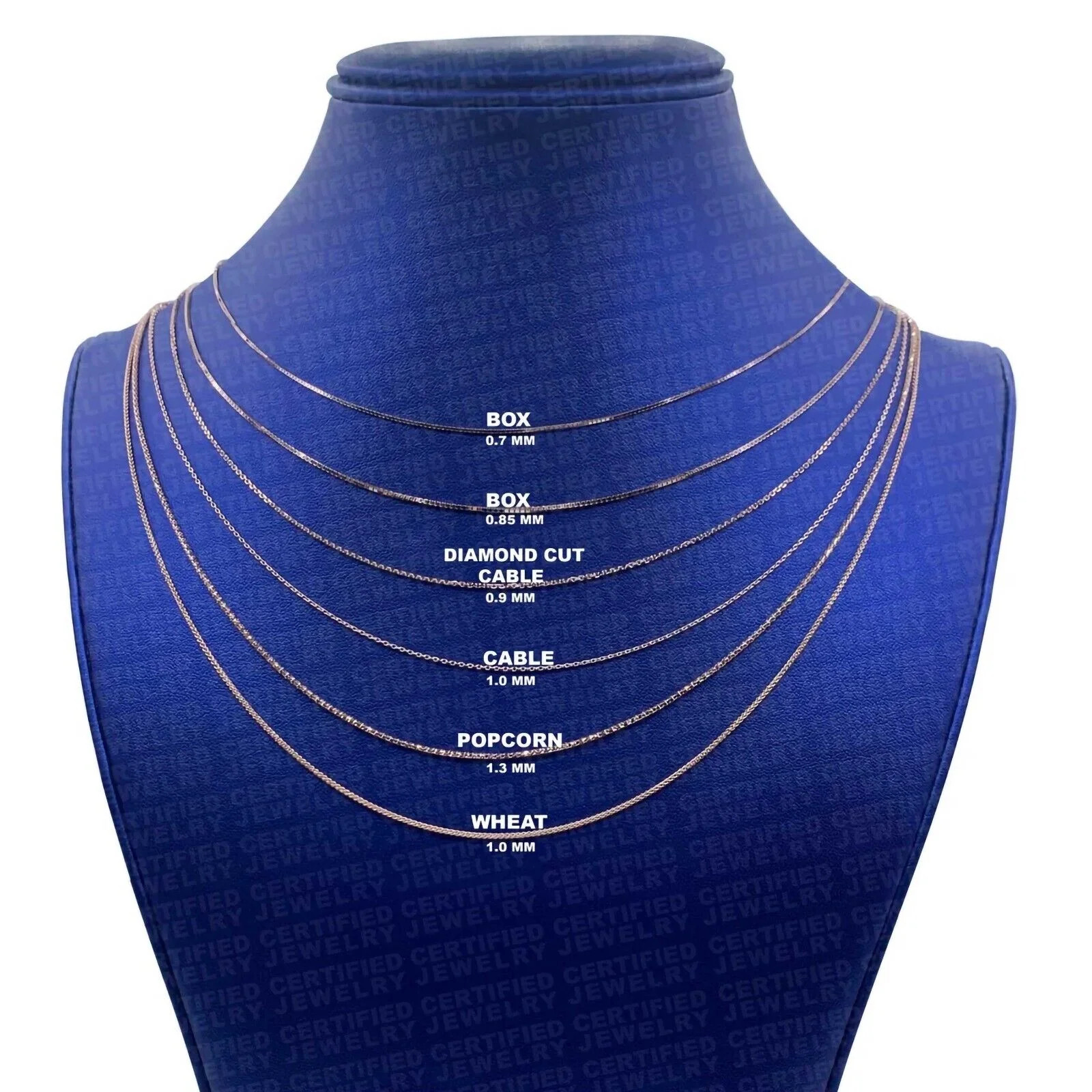 14K Solid Rose Gold Chain Necklace Box Cable Wheat Franco Adjustable 0.7mm-1.7mm