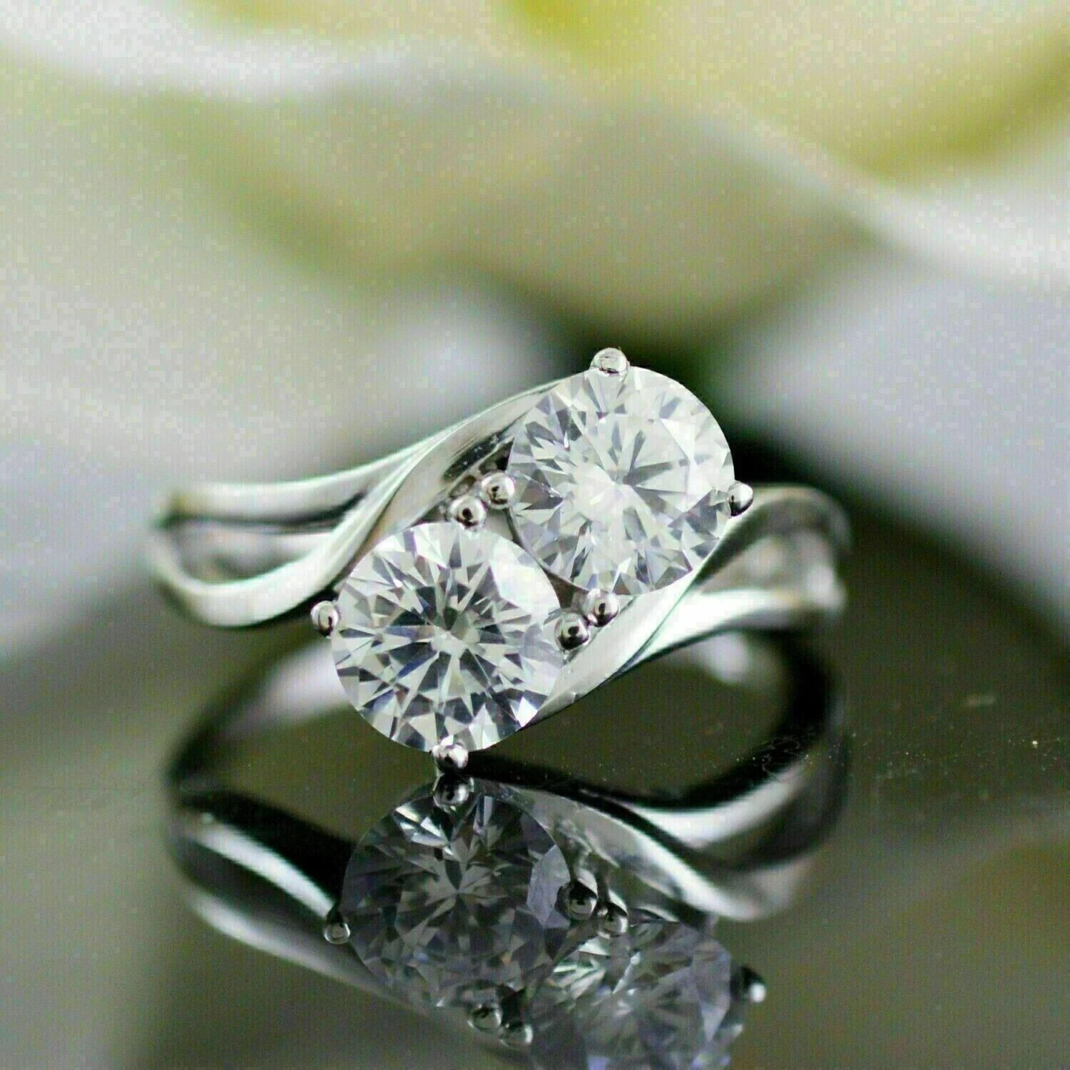 2.00Ct Round Cut Lab Created Moissanite Wedding Ring 14K White Gold Plated