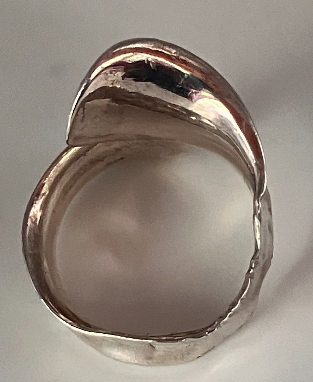 Sterling Silver Hammered and Smooth Hand Made Bypass Ring Size 9.5