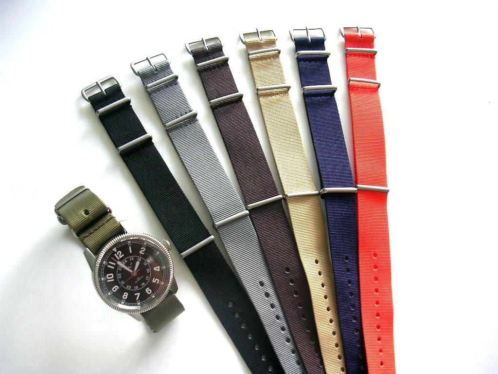 16mm Black Red NATO G10 Ballistic watchband strap RAF bond IW SUISSE 18 20 22 24