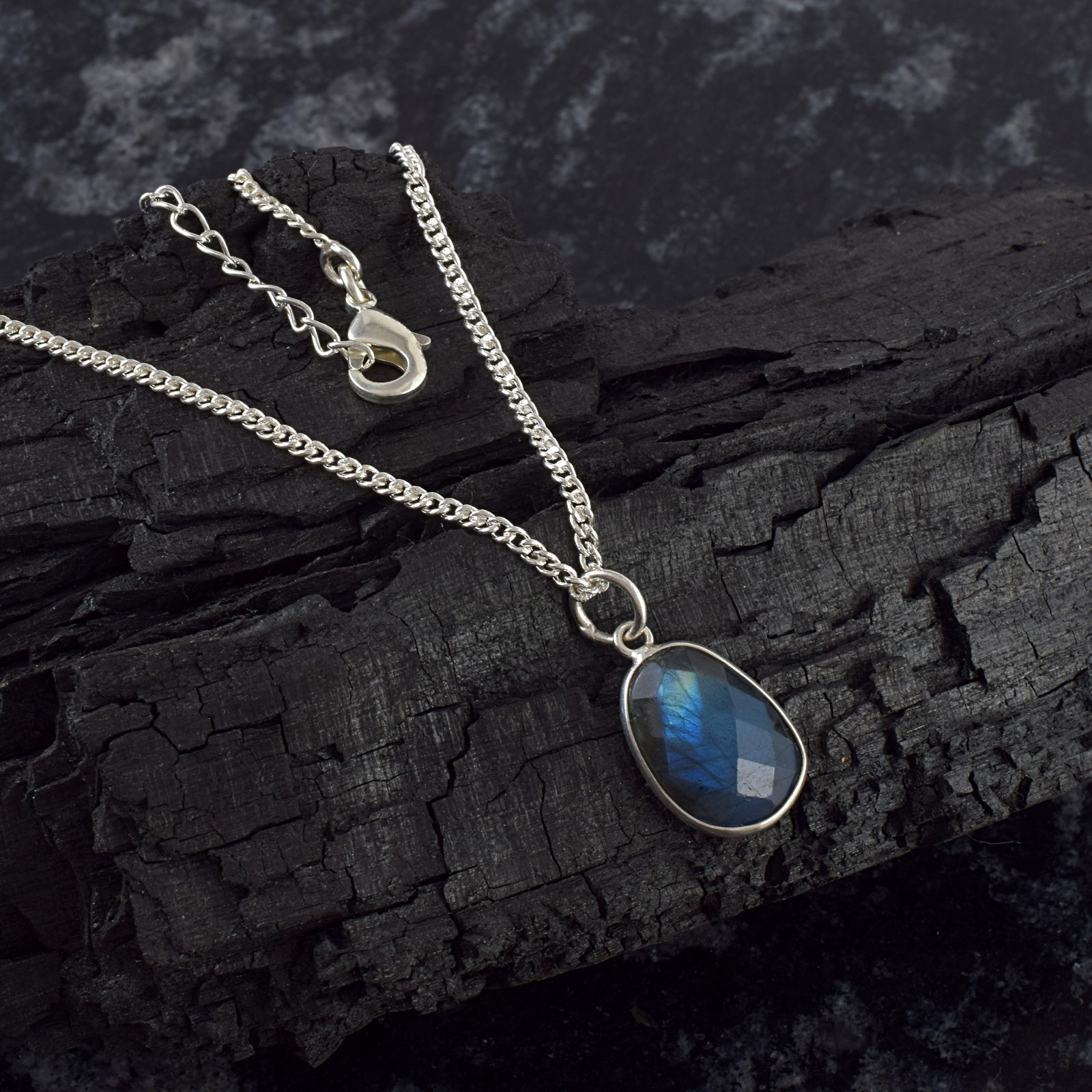 Select Any 925 Sterling Silver Natural Gemstone Handcrafted Necklace