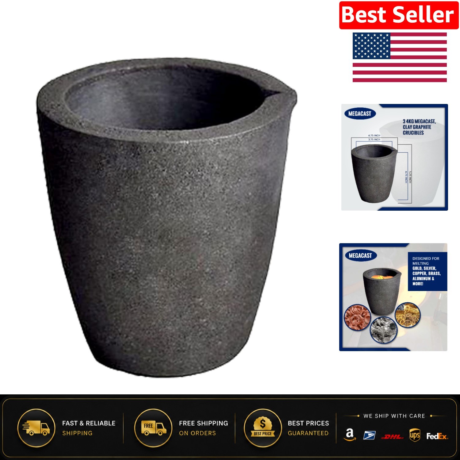 4KG Graphite Foundry Crucible – Perfect for Melting and Casting Precious Metals