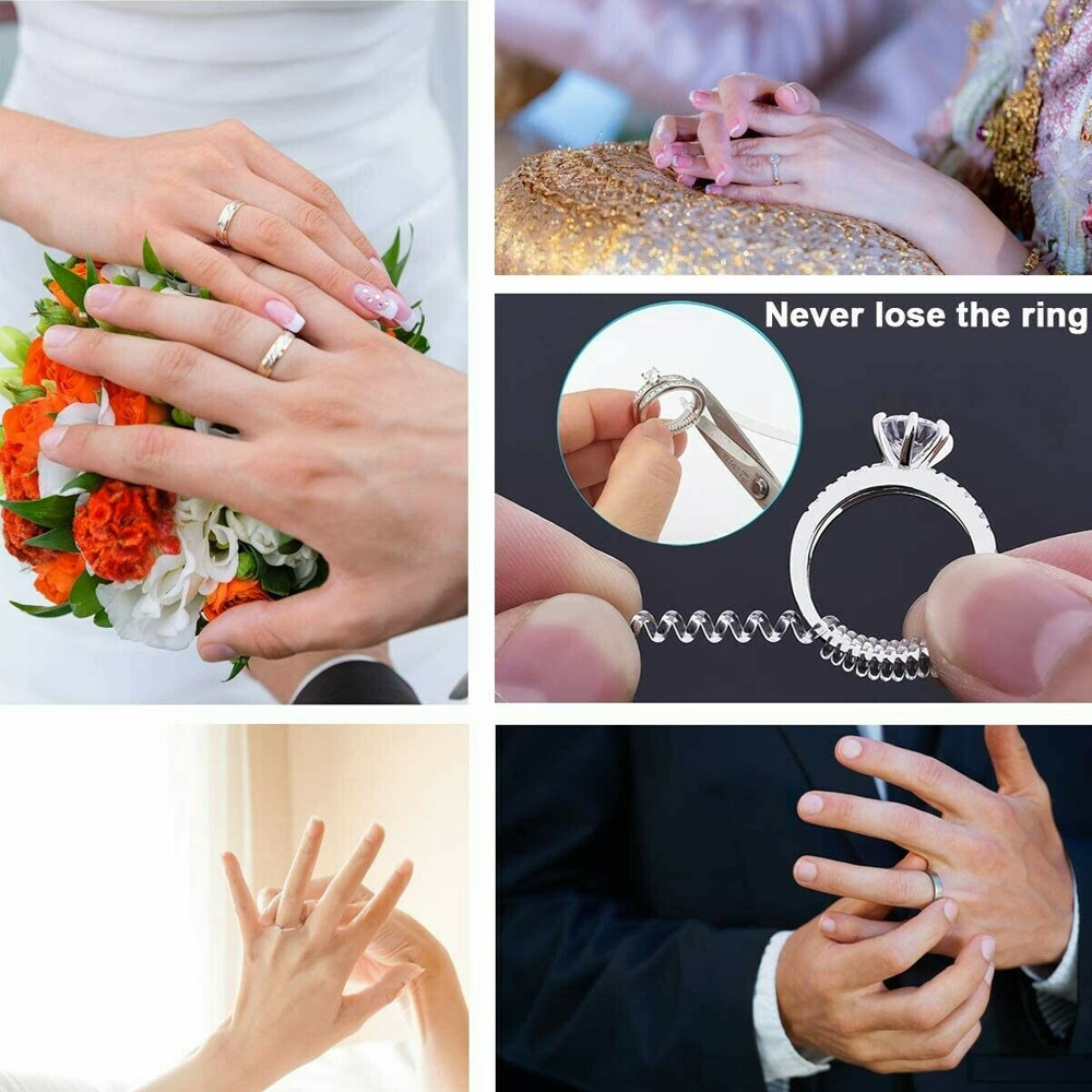 16PCS Ring Size Adjuster Invisible Clear Ring Sizer Guards Jewelry Fit Reducer