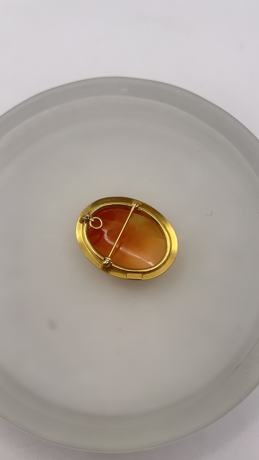 Vintage Oval Shell Cameo Pendant/Brooch, Gold Filled, Signed J.E. Caldwell