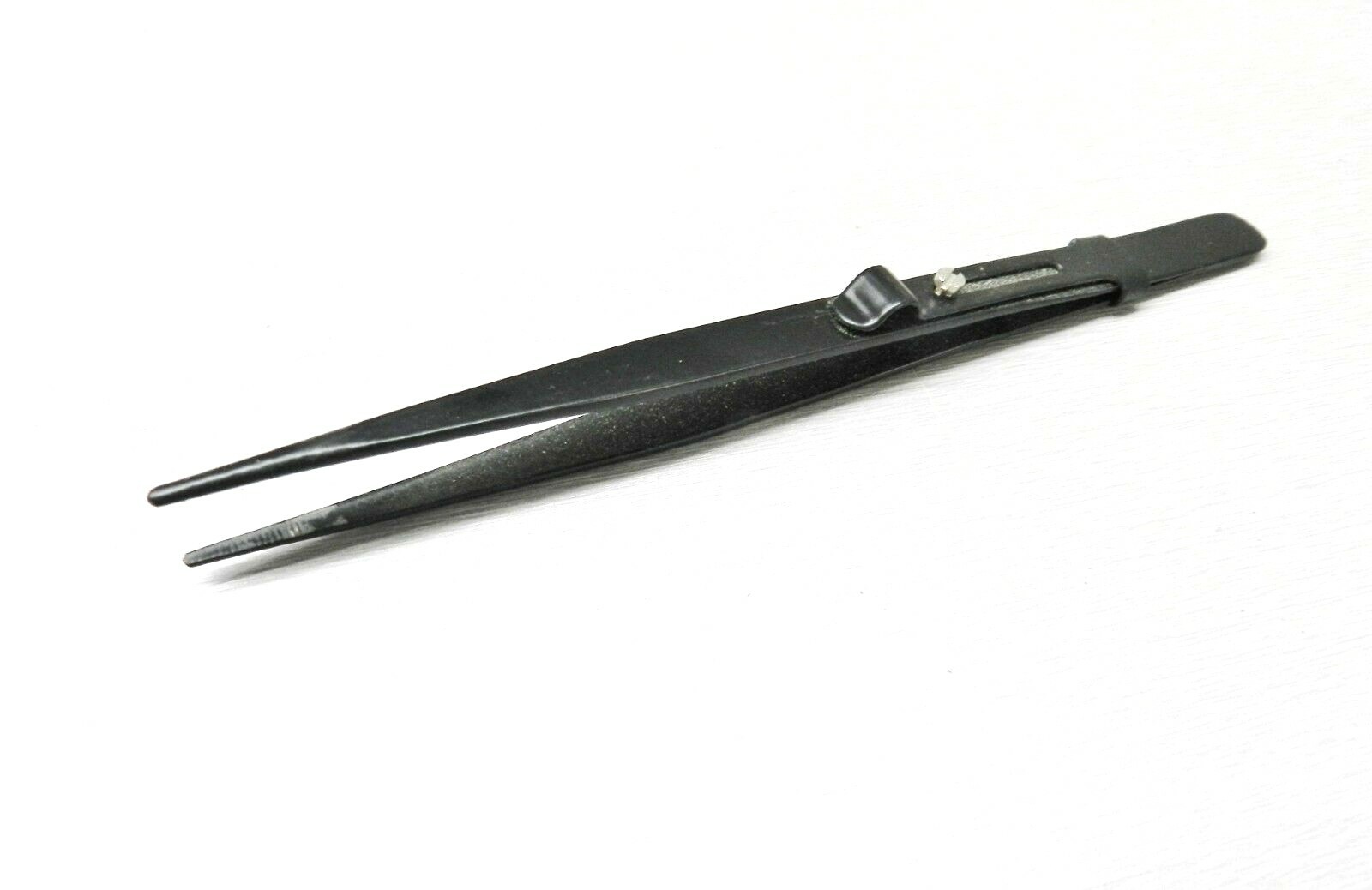 Diamond Tweezers Gemstone Black Anodized Tweezer 6-1/2″ Slide Lock Medium Tip
