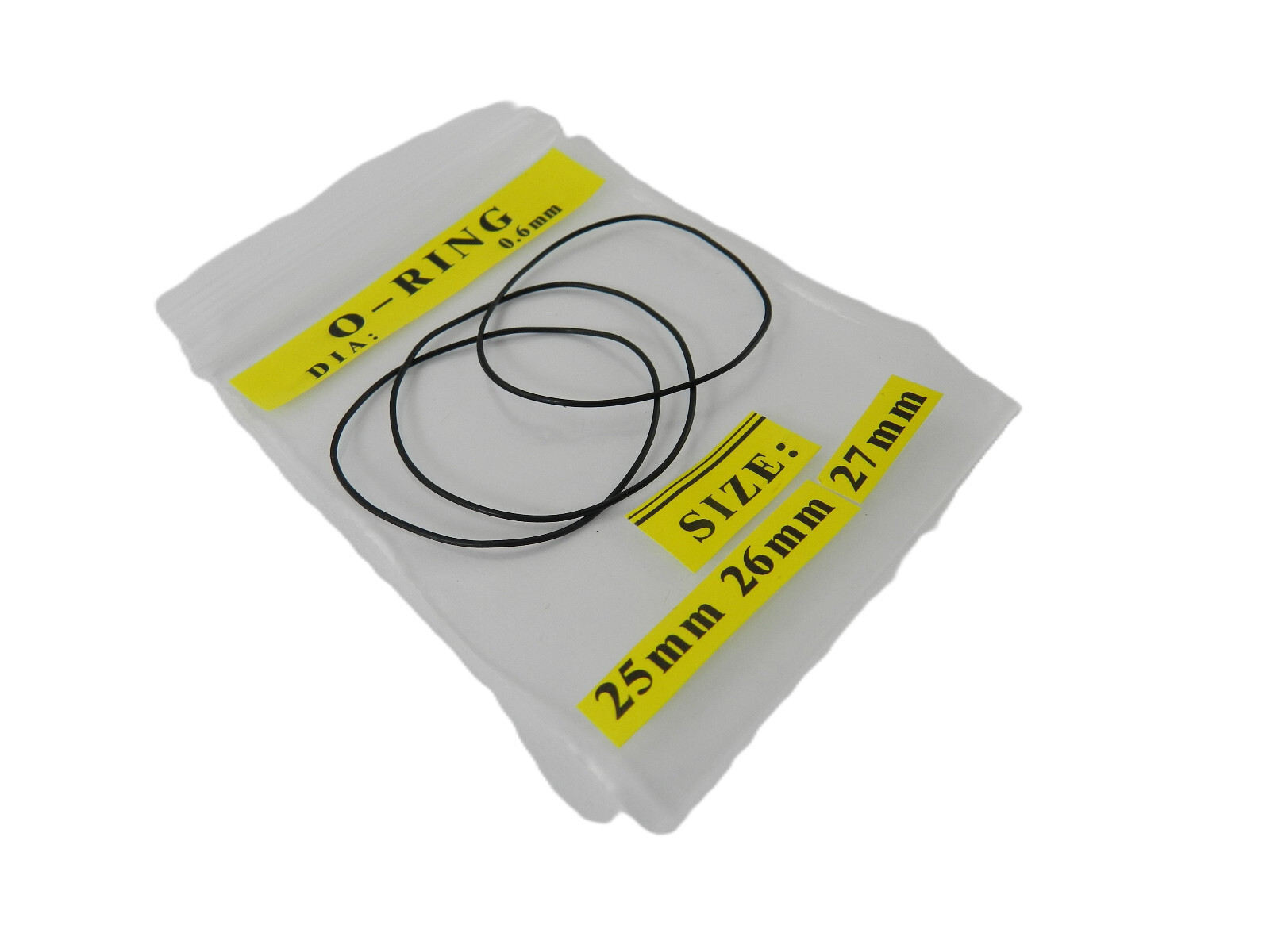 Rubber Watch Case Back O Ring Round Gasket 25mm-26mm-27mm Thick 0.6mm