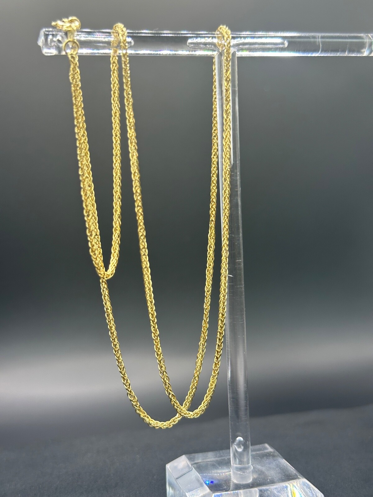 14K Yellow Gold Spiga Wheat Chain Necklace 22” 2.0mm 585 Hallmark Genuine Gold