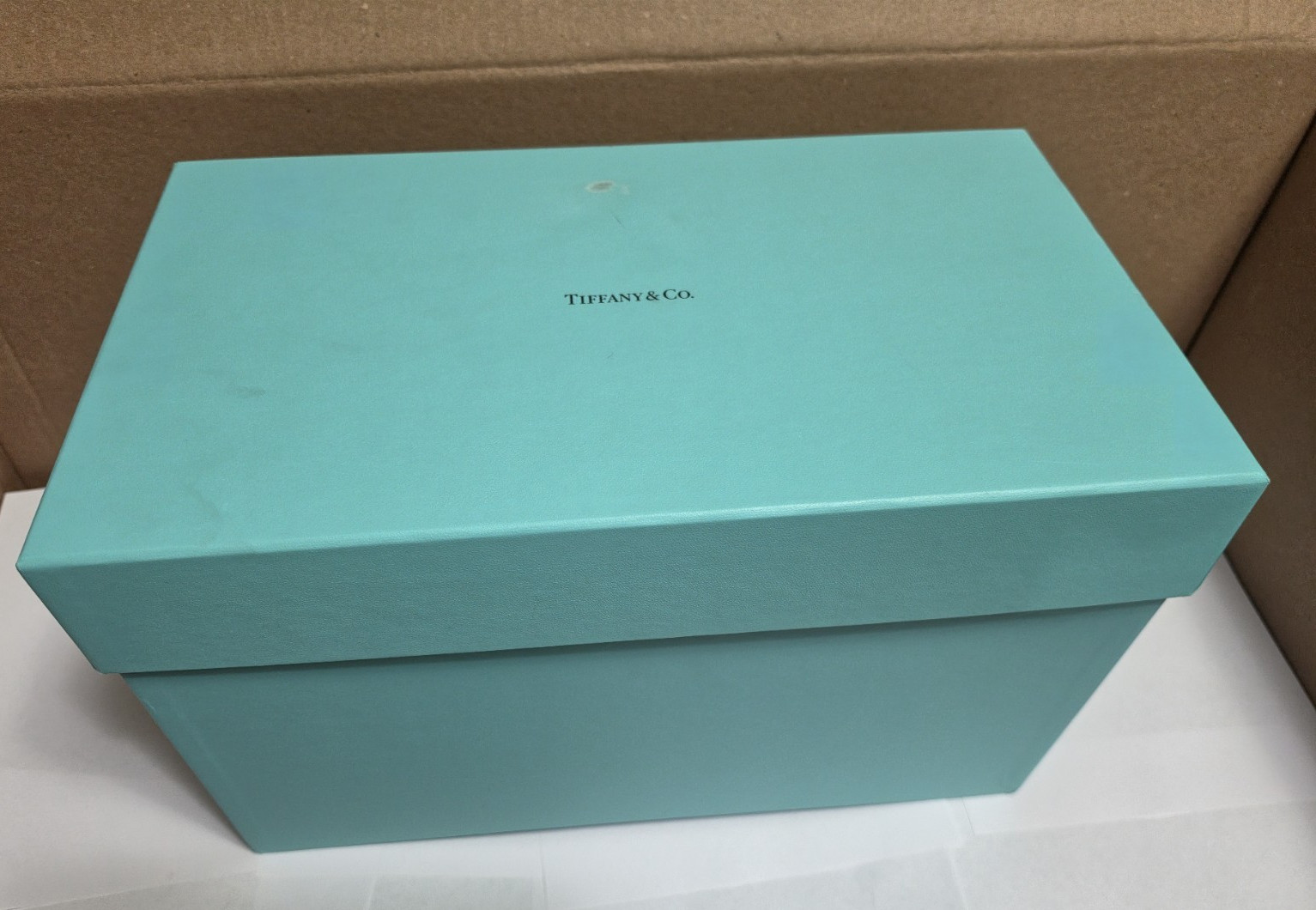 Authentic Tiffany & Co Extra Large 16″ Empty Gift Storage Box w. 3.5″ Small Box