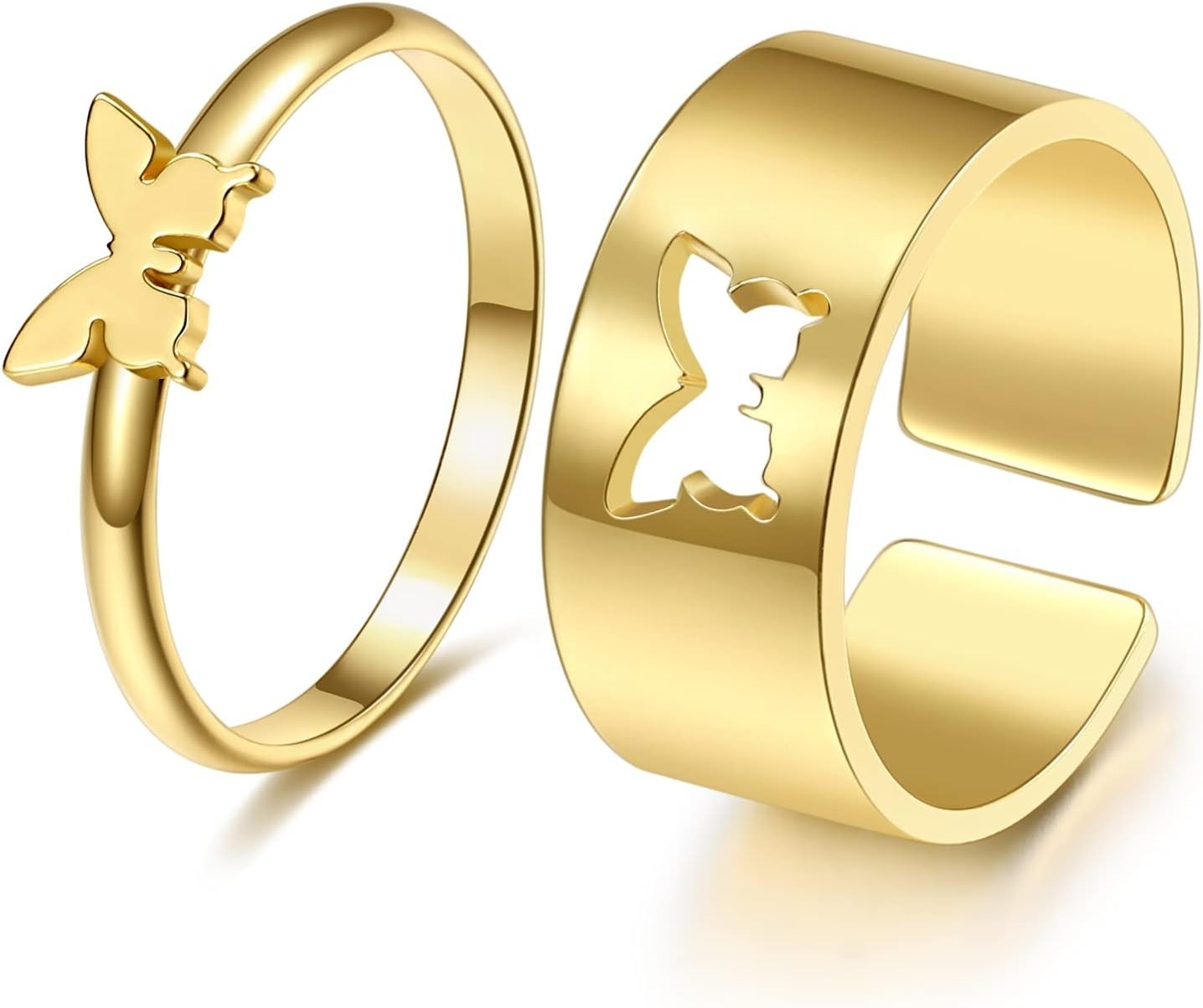 Butterfly Ring for Couples，Matching Butterfly Rings for women Men Adjustable …