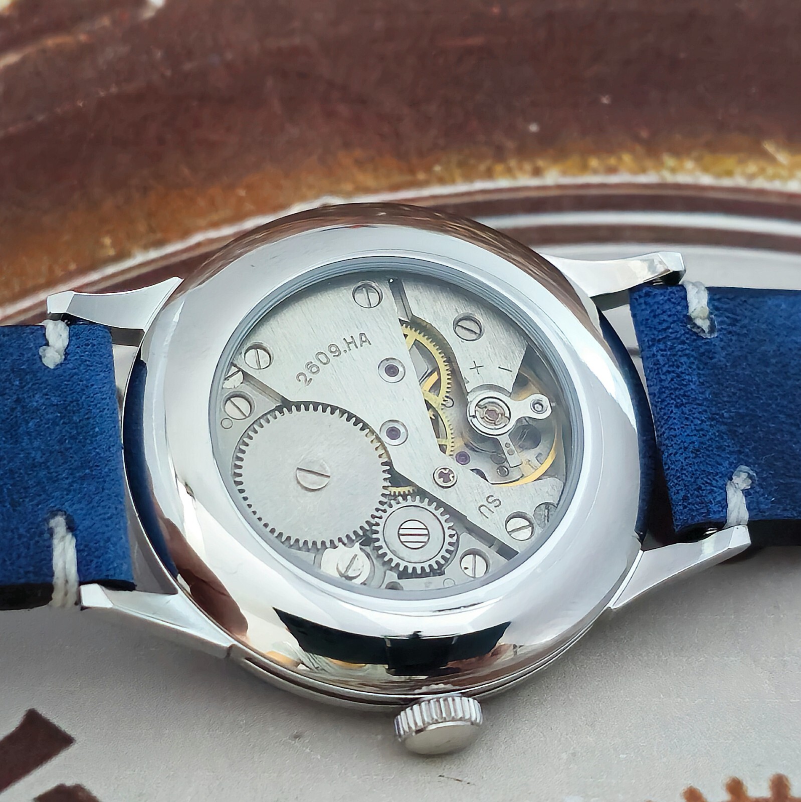 Vintage Watch USSR RAKETA Big Zero Blue Dial Wristwatch Mechanism 2609.HA 19J