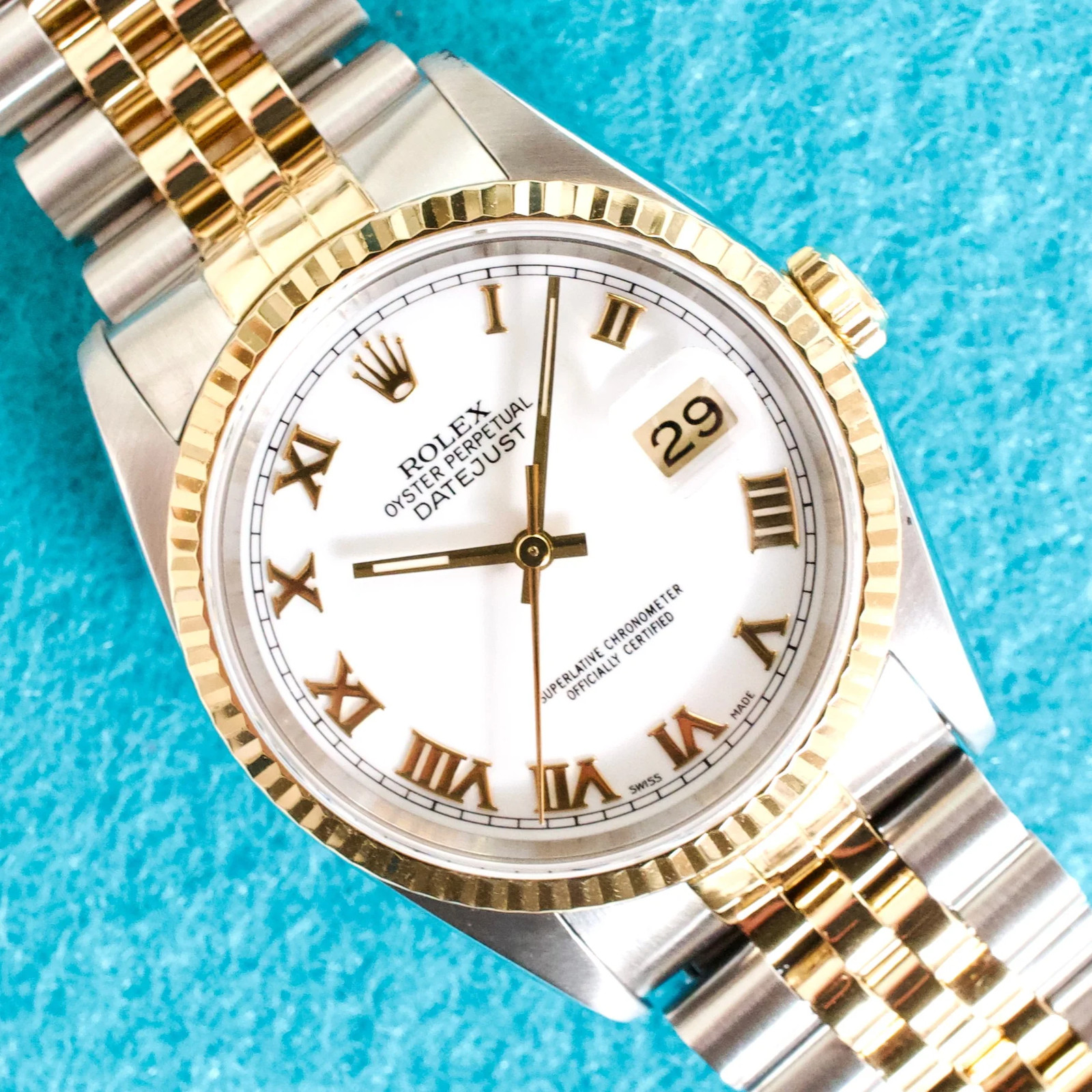 Rolex Datejust 16233 36MM Automatic Serviced Two-Tone 18k Yellow Gold Bezel