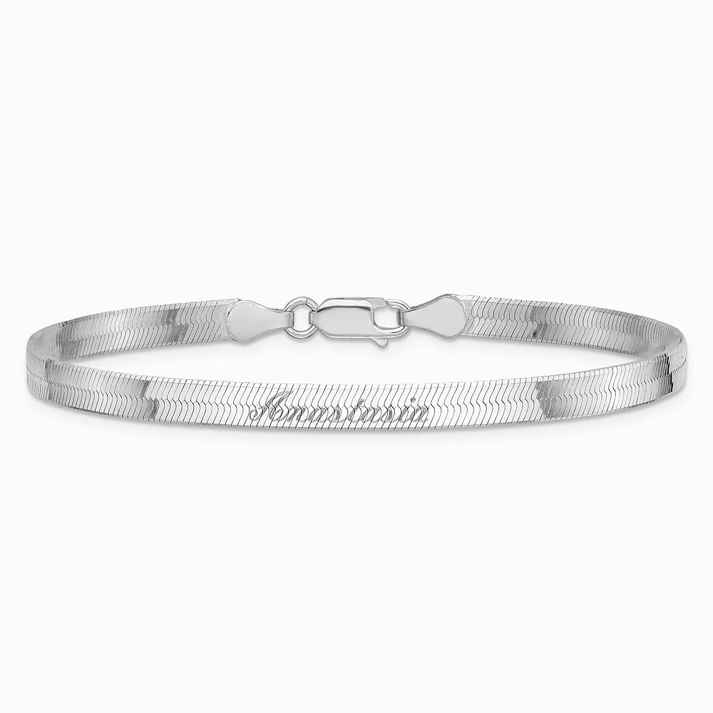 Sterling Silver 4.5mm Magic Herringbone Chain Bracelet 7″-8″