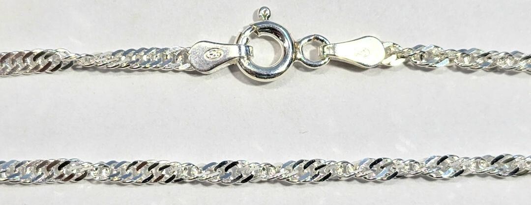 Singapore Ankle Bracelet 10 inch Long 925 Sterling Silver Anklet