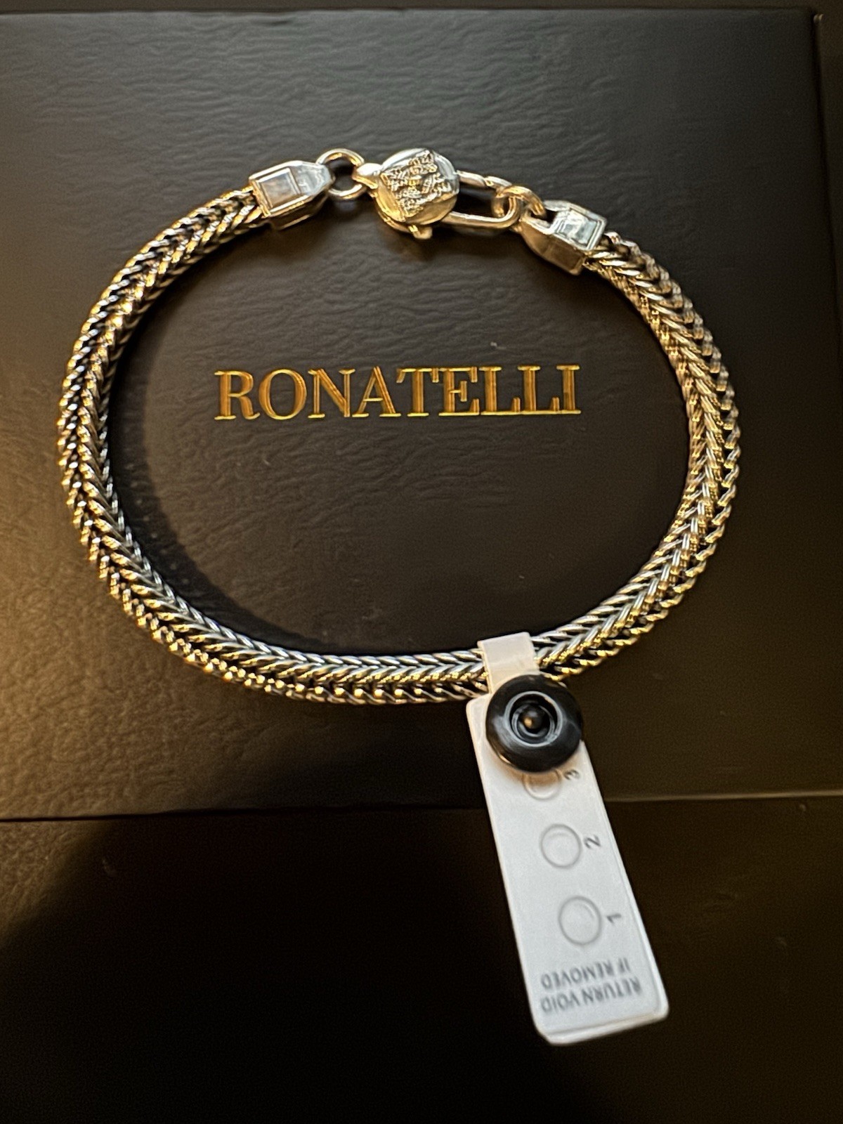 Ronatelli – SERGO – 925 STERLING SILVER HANDMADE BRACELET. 7.9 Inch. Brand new