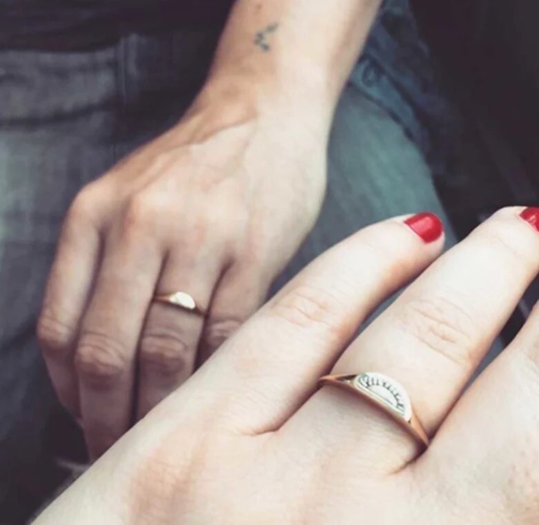 Couple Ring Set 18K Gold Filled Minimalist Cute Rings Sz:6-8 Free Fast Shipping!