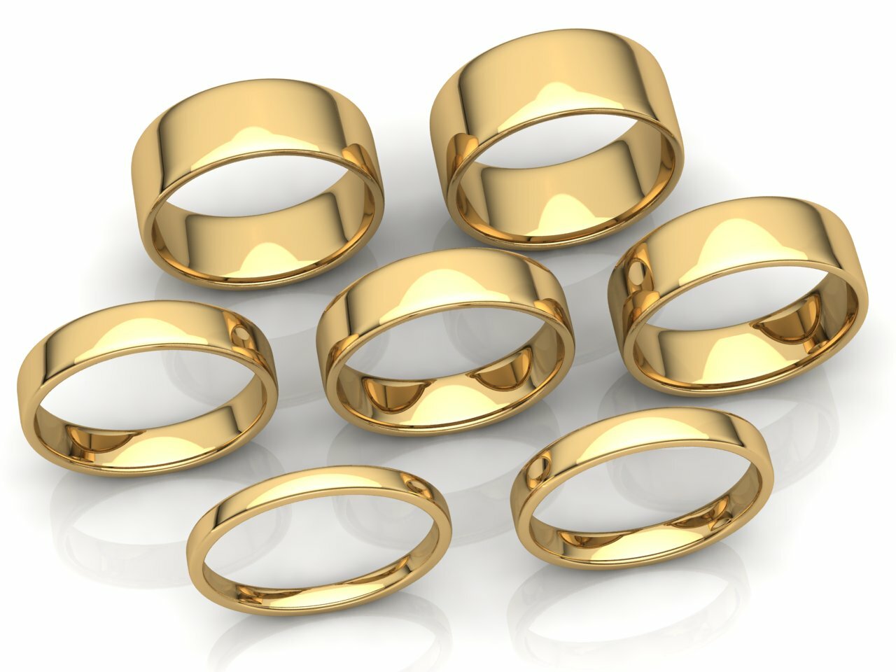 Euro Dome Plain Band Ring Mens Womens 2mm 3mm 4mm 5mm 6mm 7mm 8mm Solid 10k Gold