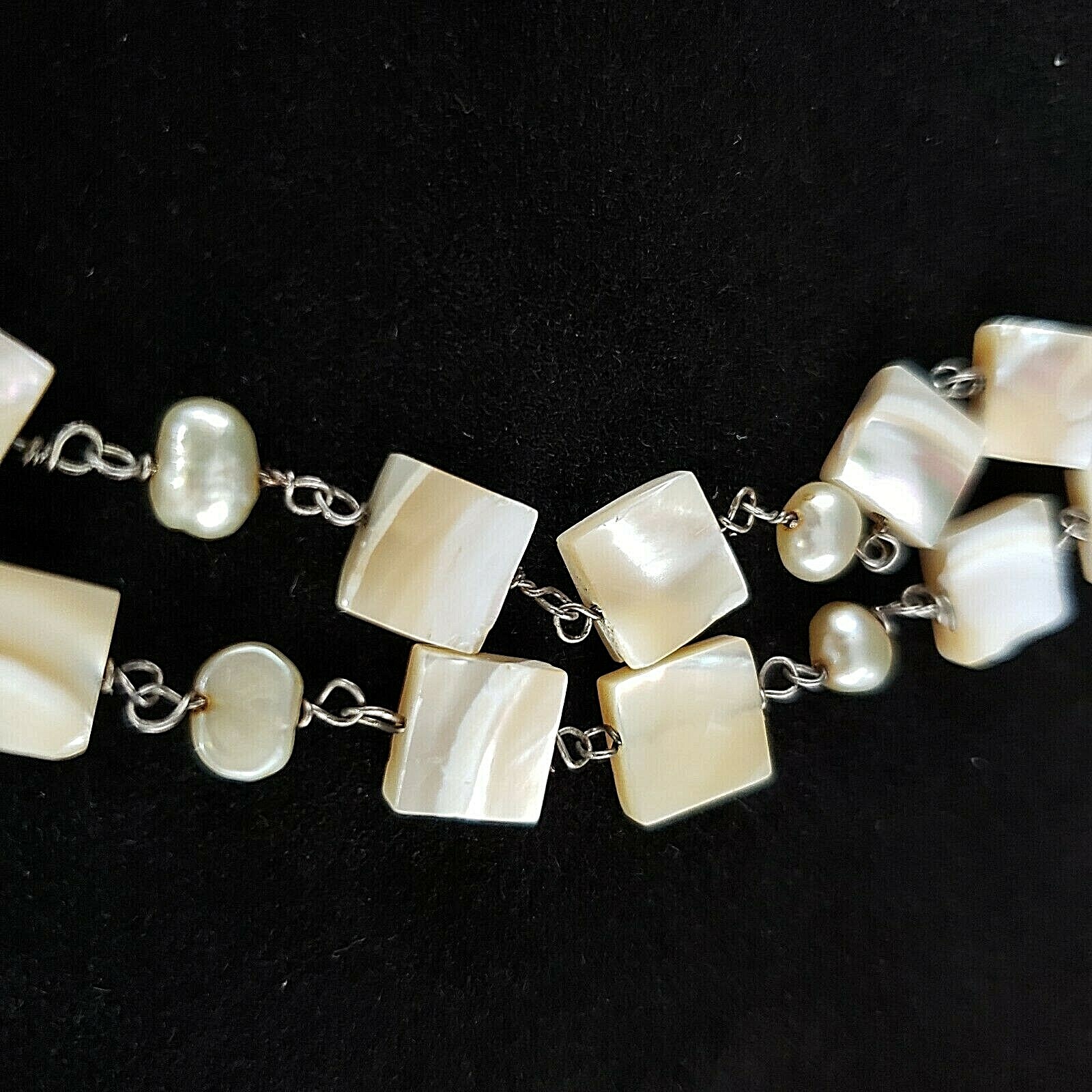 Double Strand Shell and Freshwater Pearl Necklace Linked with Shells Pendant