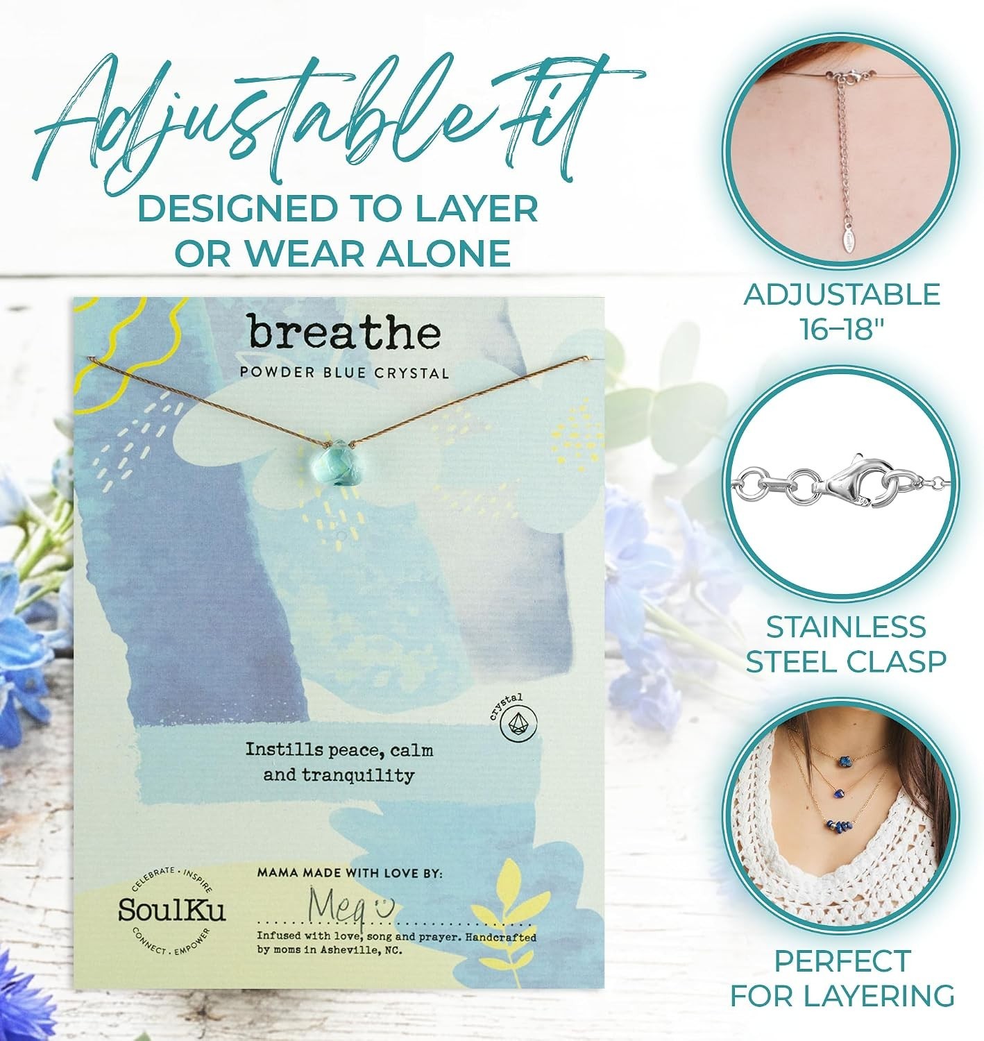 Elegant Adjustable Crystal Necklace – Hypoallergenic & Daily Wear Friendly