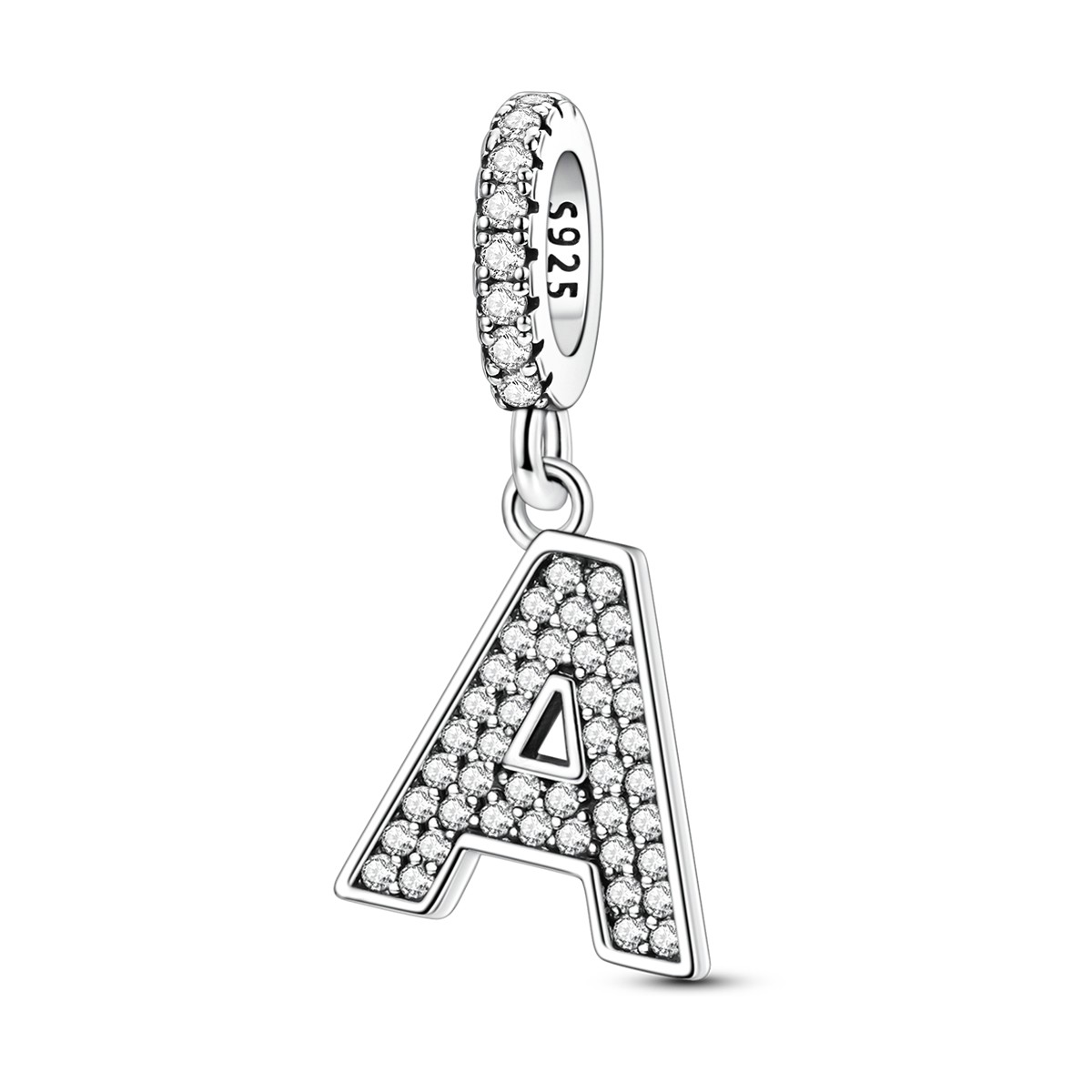 LAZA Original 26 Letters 925 Sterling Silver Charm Pendant CZ Fit Women Bracelet