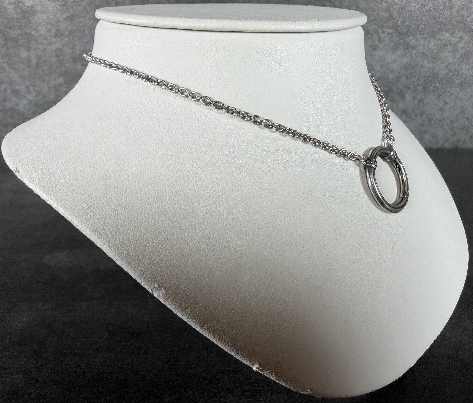 James Avery 925 Circle BEADED CHANGEABLE Charm Necklace 8.5 Grams ~ 17”