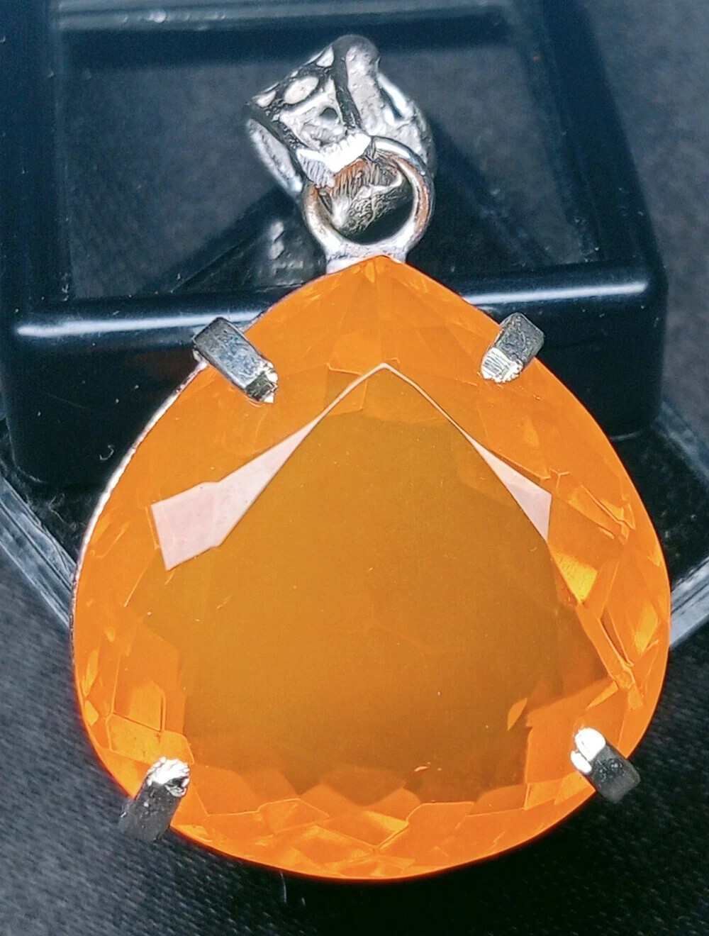 Orange Opal Locket Pendant Pear Cut 71-73 Ct Natural Loose Gemstone Certified