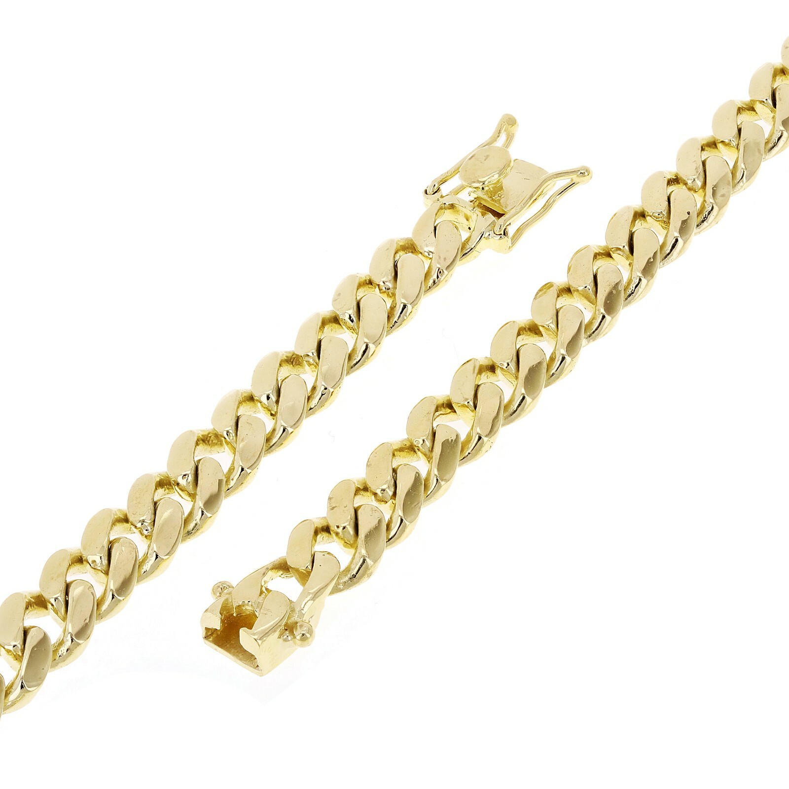Men’s 14k Yellow Gold Solid Miami Cuban Link Bracelet 7″ 8mm 28.5 grams