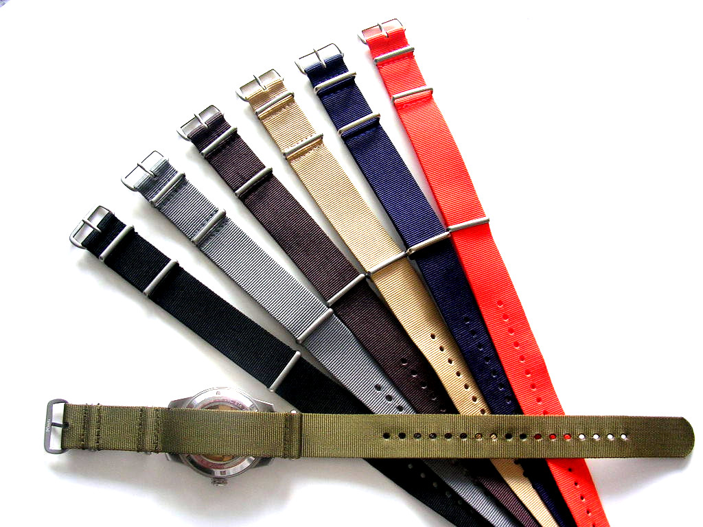 22mm Black Grey NATO g10 watch band strap Military RAF bonded IW SUISSE 18 20 24