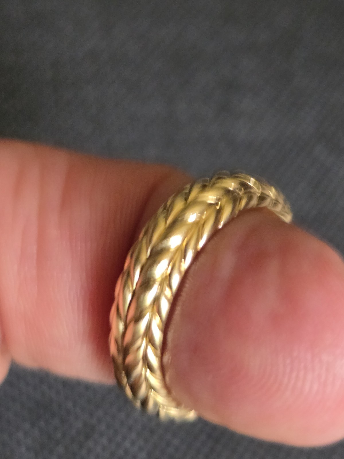 Mens David Yurman Chevron Beveled Band Ring in 18 Karat Yellow Gold