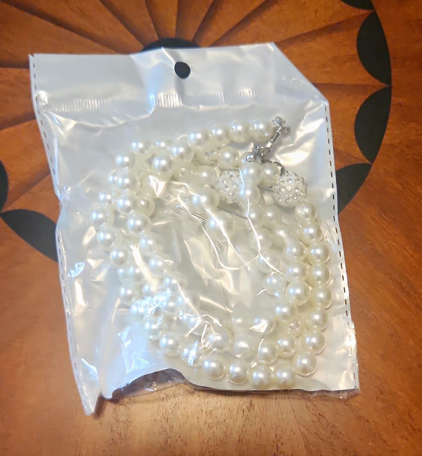 White Simulated Faux Pearl Beaded Strand Necklace And Earrings